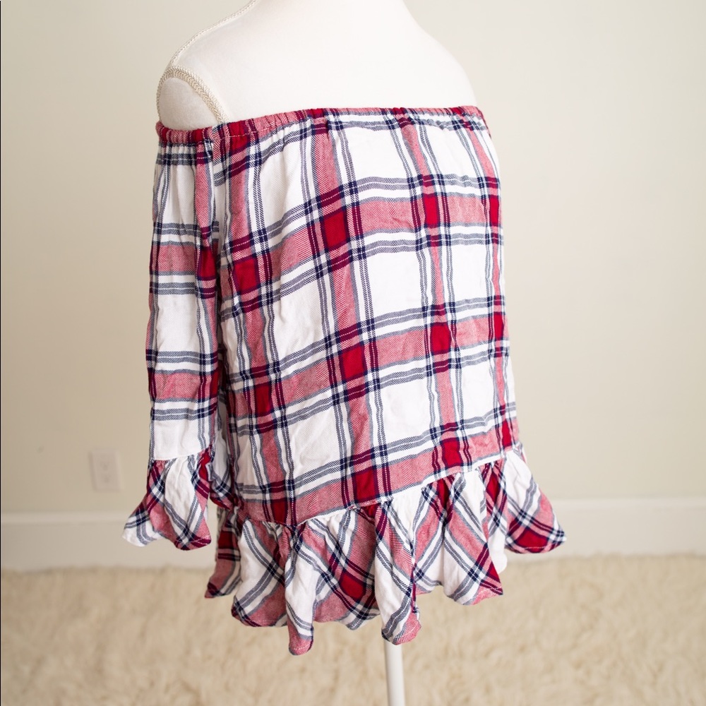 New Plaid Top with Ruffles